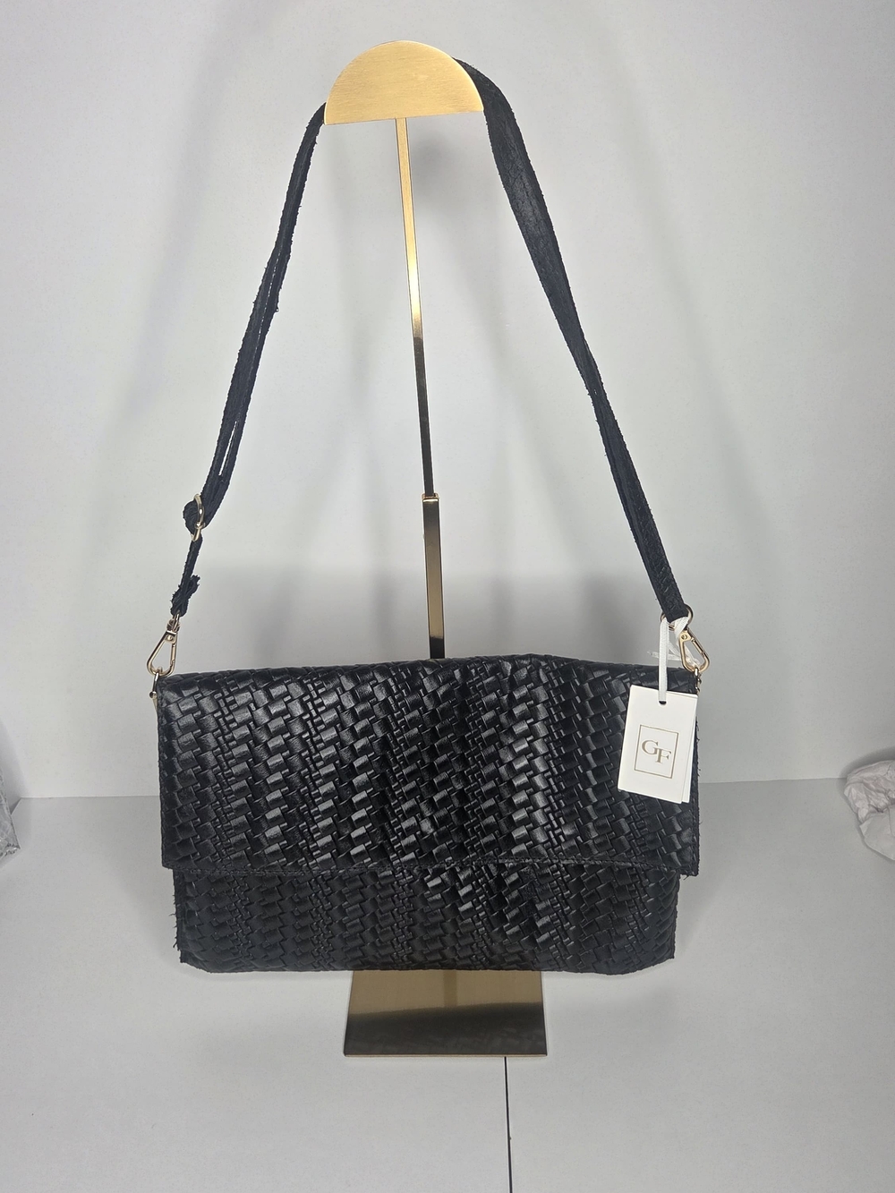 Black Woven Shoulder Bag